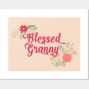 Blessed Granny Floral Christian Grandma Art Posters and Art